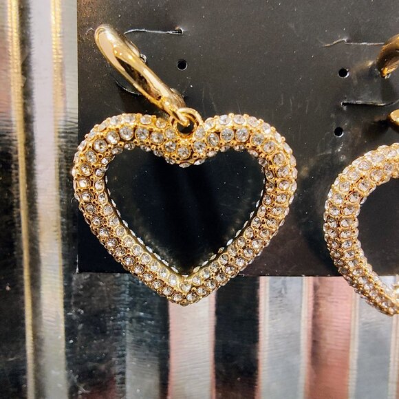 Aqua Sterling Silver Gold Plated Huggie Heart Earrings NWT - Picture 2 of 4